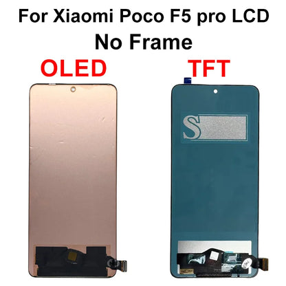 AAA-- Schermo LCD con tecnologia OLED per Xiaomi Poco F5 Pro, display e digitalizzatore touch screen 23049PCD8G, ricambi per Poco F5 LCD 23013PC75G.