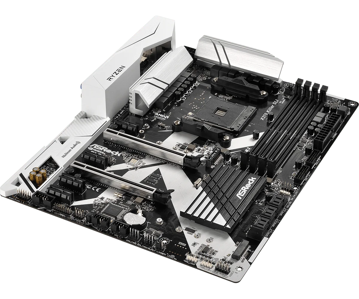 Scheda madre ASRock X370 KILLER SLI, socket AM4, chipset X370, supporto DDR4 fino a 64 GB, PCI-E 3.0, USB 3.0, 2 slot M.2, formato ATX, compatibile con CPU AMD Ryzen 5800, 1700X, 4700GE.