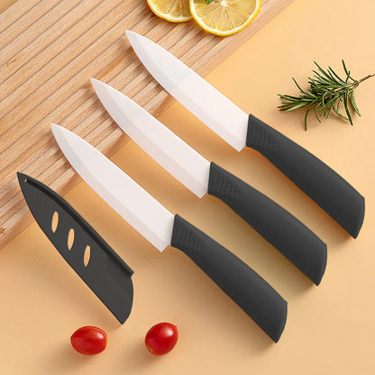 Coltello in ceramica da 3/4/5 pollici resistente all'ossidazione e senza ruggine, con custodia, portatile, per la preparazione di alimenti per neonati e bambini.