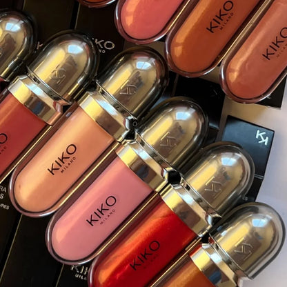 KIKO Lucidalabbra Liquido 3D Trasparente Milano, Lucidalabbra Lucido per Labbra Voluminose e a Lunga Durata, Trucco Labbra Volumizzante con Confezione Regalo
