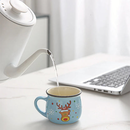 Nuovo 4/1PC Kawaii Natale Tazze Tazze di Ceramica Babbo Natale Alce Figurine Regalo Creativo Per Ufficio Casa Latte Caffè Tazza di Tè Coppie