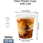Bicchieri in Plastica Trasparente da 16oz/20oz con Coperchi, Robusti Bicchieri per Caffè Freddo con Coperchi a Beccuccio, Bicchieri Monouso in Plastica per Frullati e Bevande Fredde