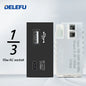 DELEFU Presa Italiana Fai-da-te con USB Tipo C, Interruttore Campanello, 45A 20A, per Tende, Telefono, CAT5, TV, HDMI, SAT, Nera
