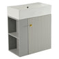 Mobile bagno sospeso con lavabo 55 × 31 × 66,5 cm e vani laterali