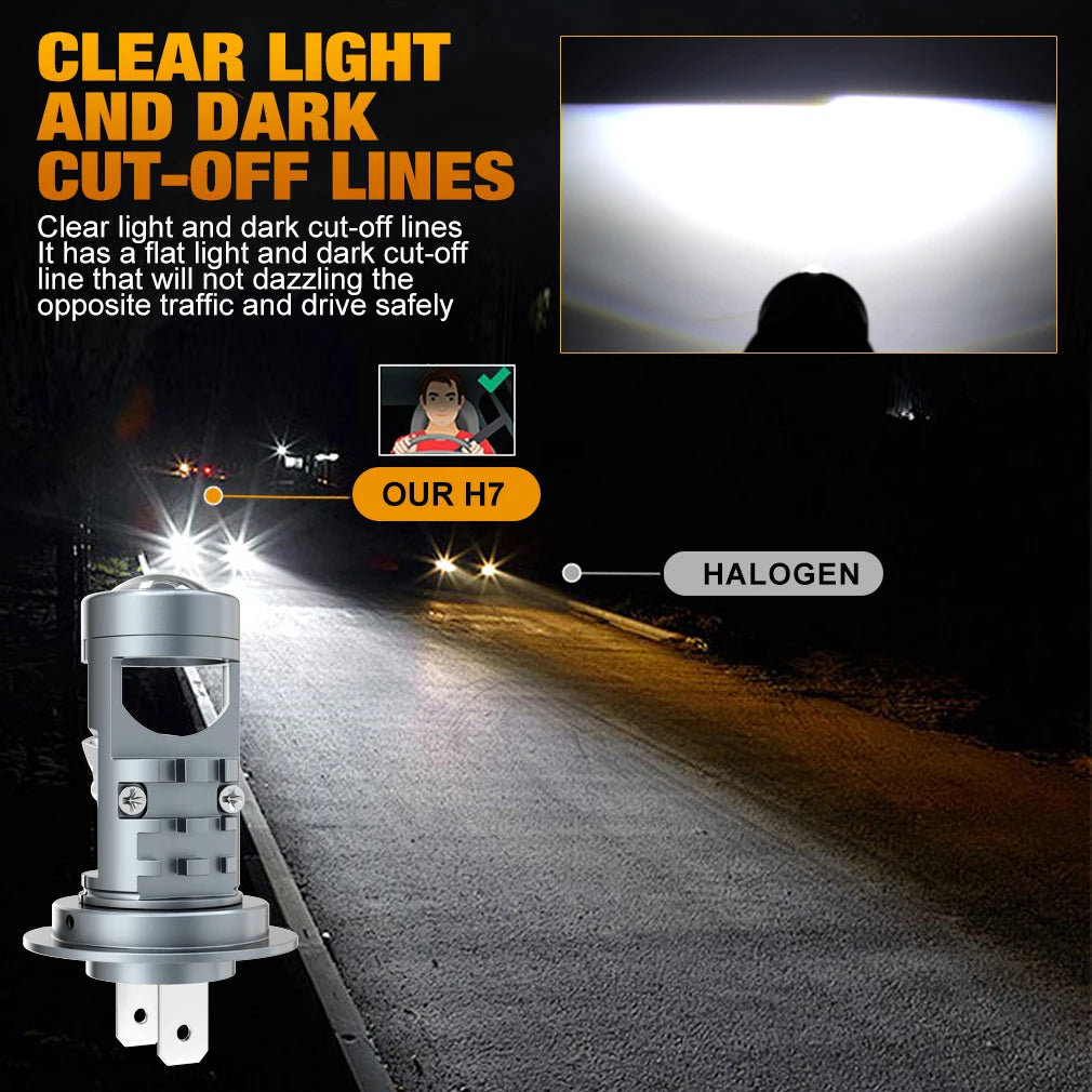 Fari a LED XSTORM H7 con Lente Proiettore 80W 30000LM Lampadine Auto 9005 9006 H11 LED Canbus Lampade per Auto e Moto Plug & Play