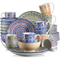 Vancasso 16/32 pezzi piatto ceramico set di stoviglie in porcellana con motivo mandala bohémien con piatto piano, piatto da dessert, ciotola, tazza