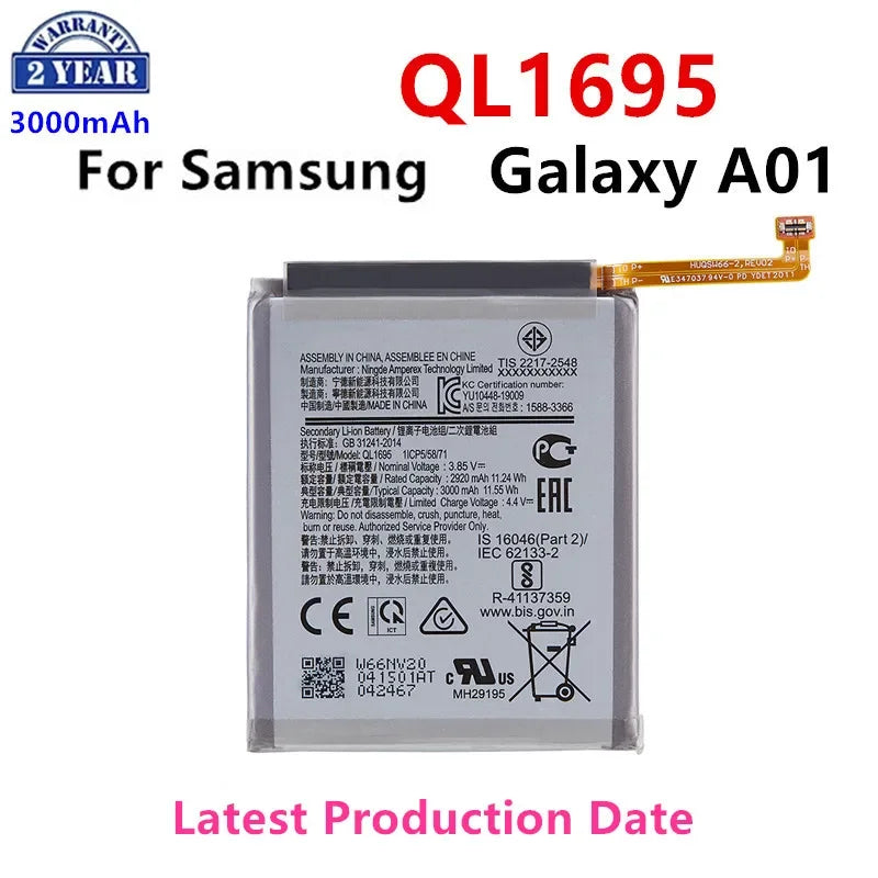 Nuovissima batteria di ricambio QL1695 3000mAh per batterie per telefoni cellulari Samsung Galaxy A01 + strumenti