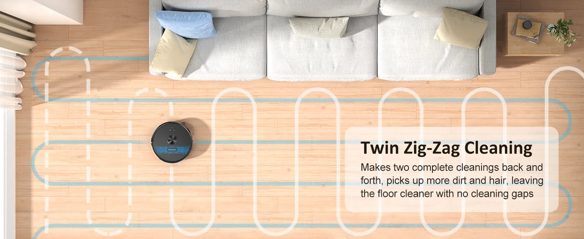 Lubluelu SL60 Max+ 4500Pa Robot Aspirapolvere e Lavapavimenti con Ricarica Automatica per Peli di Animali, Tappeti e Pavimenti Duri