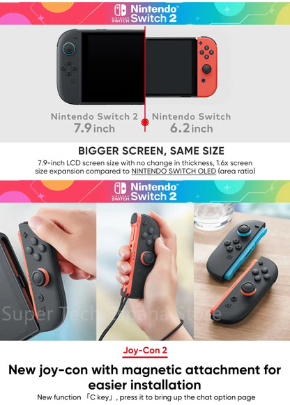 Nintendo Switch 2 Console Portatile per Videogiochi 7,9 Pollici 120 Hz con Joy-Con 2 HDR, Modalità TV Magnetica, Console Portatile