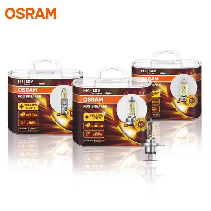 OSRAM Interruttore fendinebbia 2600K H1 H3 H4 H7 H8 H11 H16 9005 9006 Lampadine 12V Lampade alogene per auto più luminose 2 pezzi