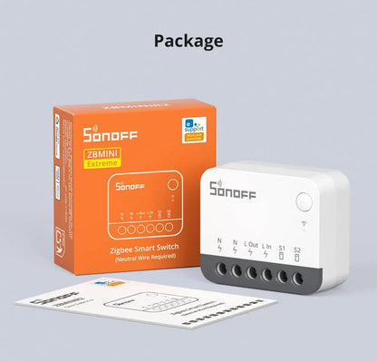 SONOFF ZBMINIR2 Extreme Sonoff Zigbee Switch Sonoff Zbmini R2 Dimensioni più piccole Controllo bidirezionale Temporizzatore sicuro Richiesta cavo neutro