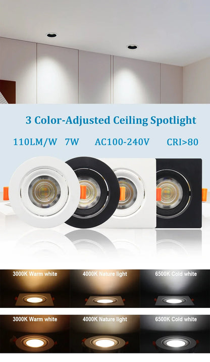 4-20 pezzi 3 CCT LED plafoniera 3000K 4000K 6500K pieghevole da incasso per la casa camera da letto bagno soggiorno illuminazione Lamparas Led