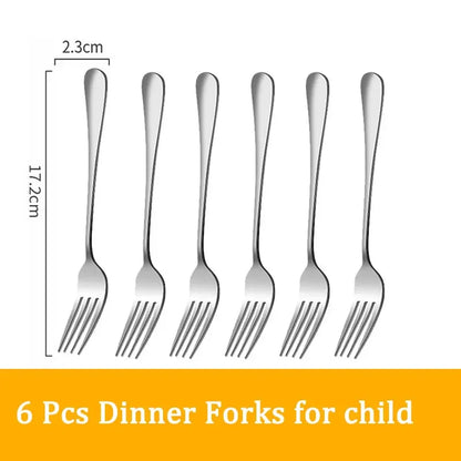 Set di posate da 24 pezzi in acciaio inossidabile, set di stoviglie, cucchiaio e forchetta, coltello, forchetta, cucchiaio da dessert, cucchiaio da tè
