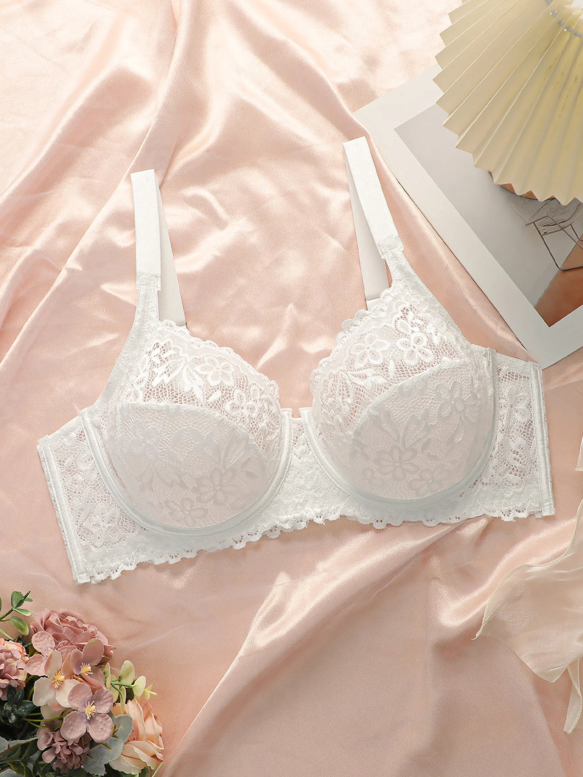 Intimo vintage elegante taglie forti in pizzo a coppa piena sottile a doppio strato sexy taglie forti per donna MR3050