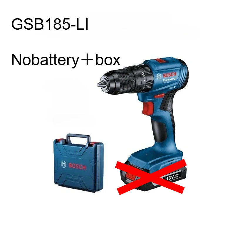 Trapano avvitatore a percussione senza fili Bosch GSB 185-LI 18V Brushless 1900 giri/min, utensile elettrico multifunzione (senza batteria)