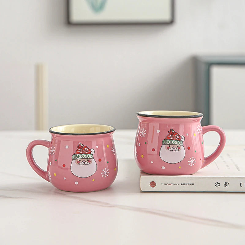 Nuovo 4/1PC Kawaii Natale Tazze Tazze di Ceramica Babbo Natale Alce Figurine Regalo Creativo Per Ufficio Casa Latte Caffè Tazza di Tè Coppie