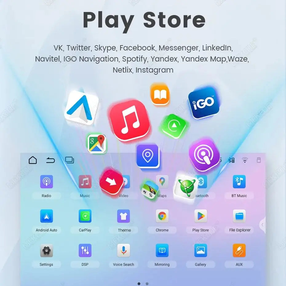 MEKEDE Android 15 Wireless CarPlay Auto Car Multimedia Player per VW Golf Passat Polo EOS T5 Skoda Combi 4G WiFi Luce Ambientale