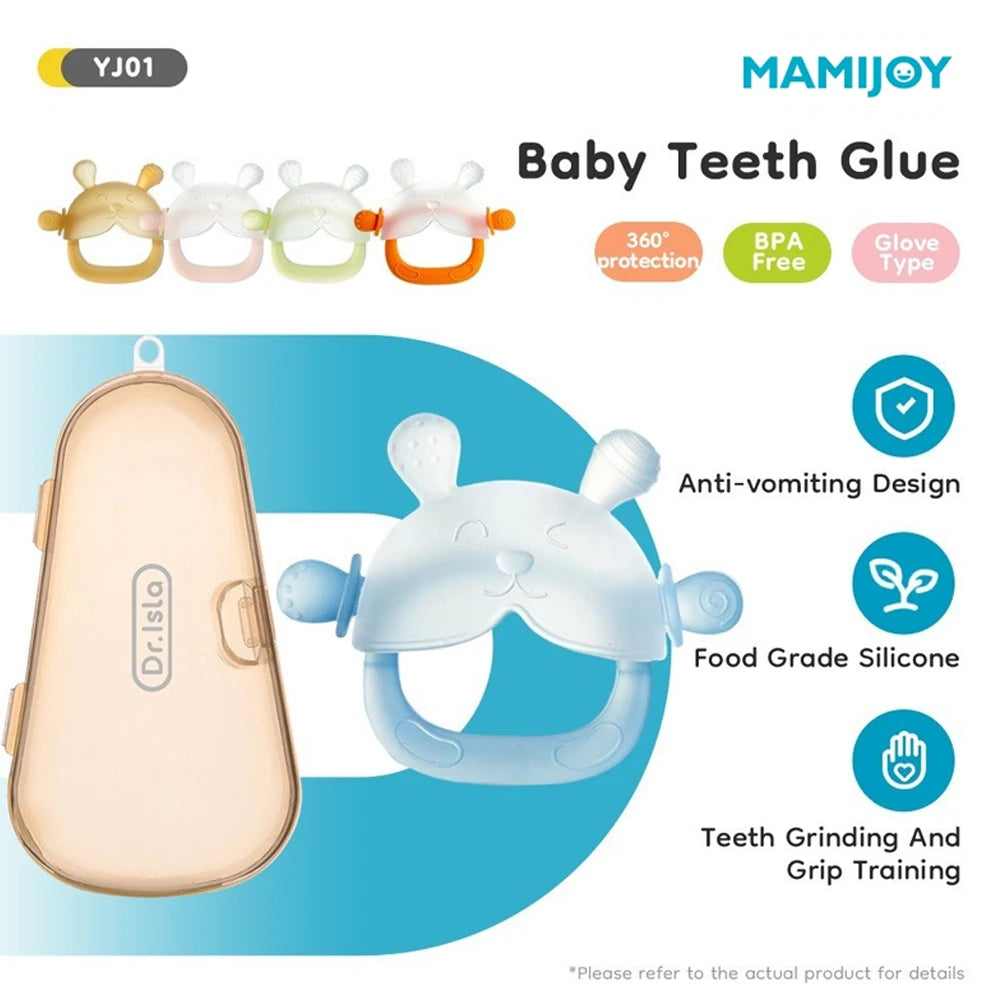 MAMIJOY 1 Pezzo Anello Massaggiagengive per Neonati, Anti-Caduta, in Silicone, per l'Allenamento alla Masticazione, Senza BPA, per Bambini di 2 Mesi, Neonati YJ0