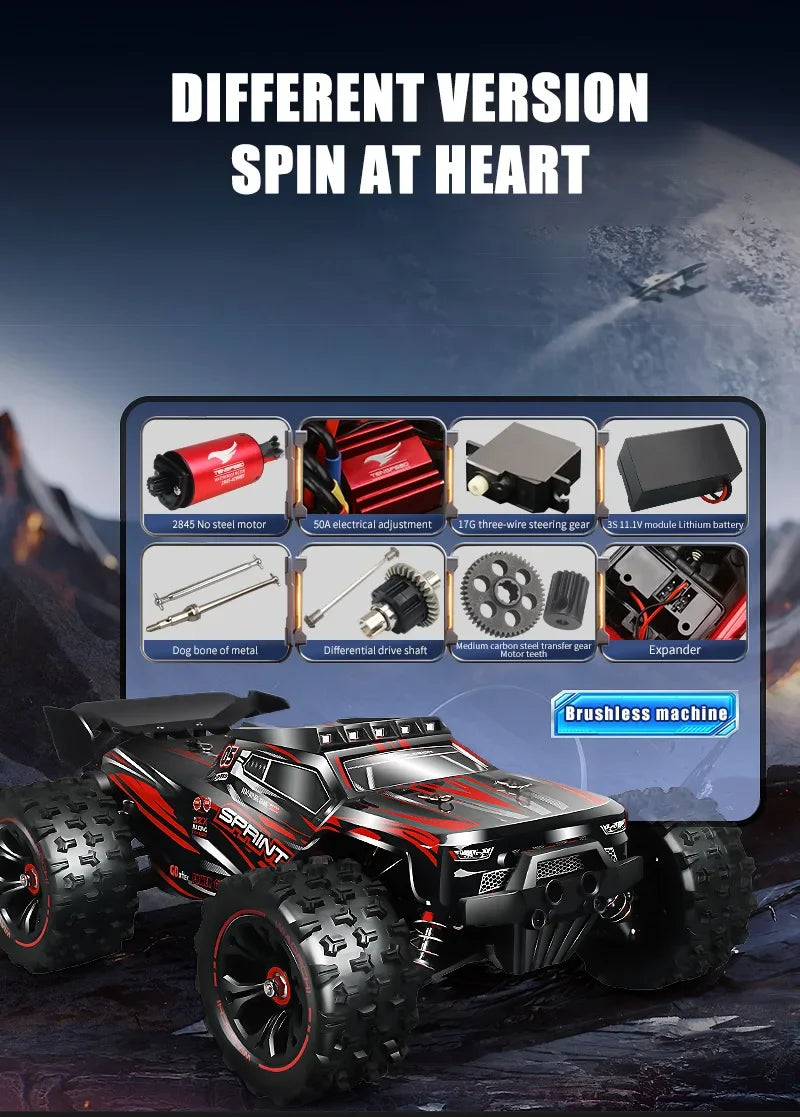 1:14 85KM/H o 50KM/H 4WD RC Auto con telecomando a LED Camion Drift Monster 4x4 ad alta velocità per bambini Vs Wltoys 144001   Giocattoli