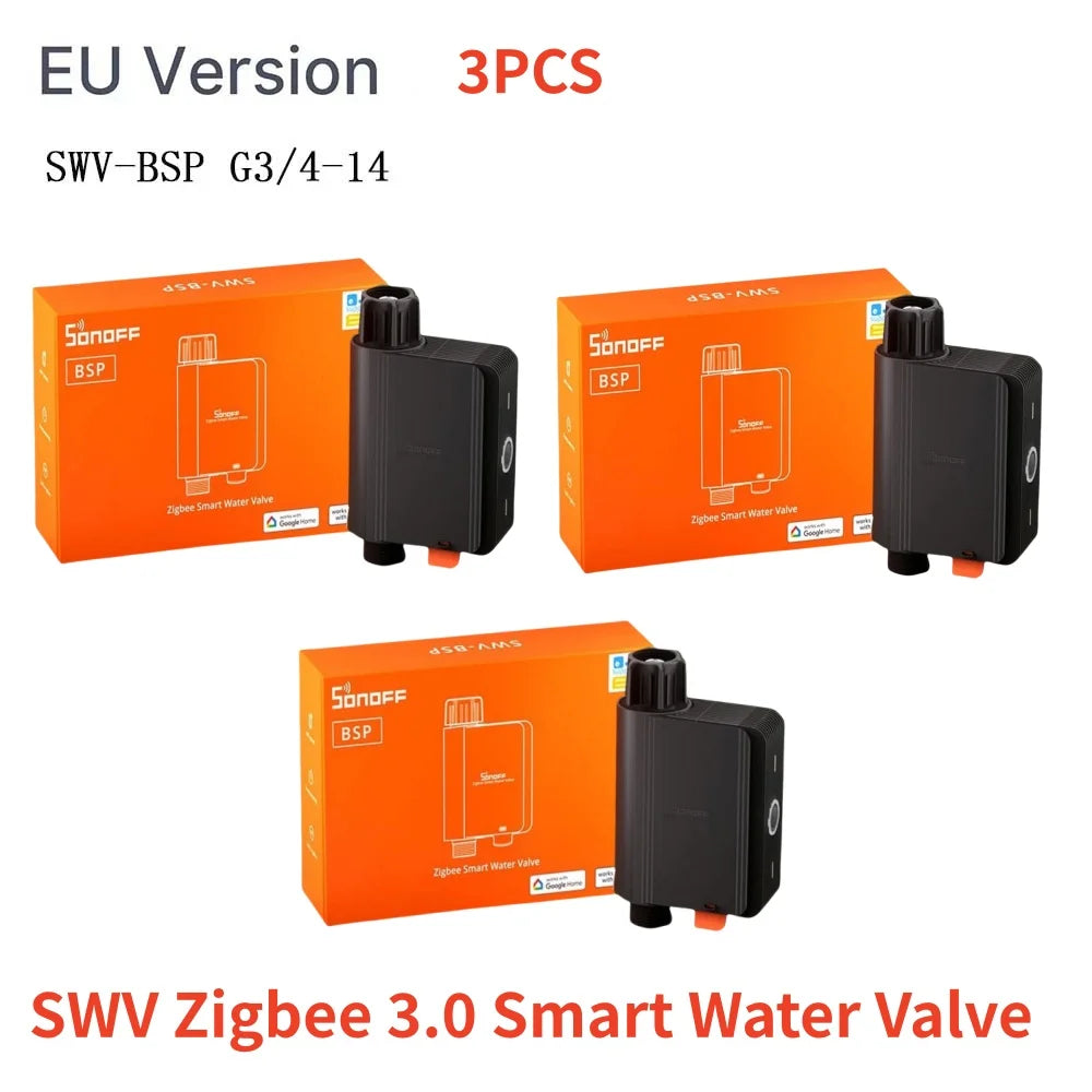 SONOFF SWV SONOFF Valvola dell'Acqua SWV-BSP ZIGBEE, Sistema di Controllo Irrigazione Intelligente, Timer, Controllo Vocale tramite App Google Eweli