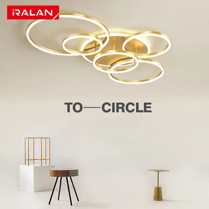 Lampadario a LED, Luci da Soffitto Moderne ad Anello in Acrilico, Illuminazione Intelligente per Hotel, Lobby, Soggiorno