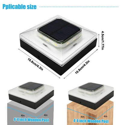 Luci solari per pali da bancaria 3 modalità di illuminazione Luci per pali per recinzione da ponte adatte per pali in vinile in legno 4x4 per decorare il portico del patio