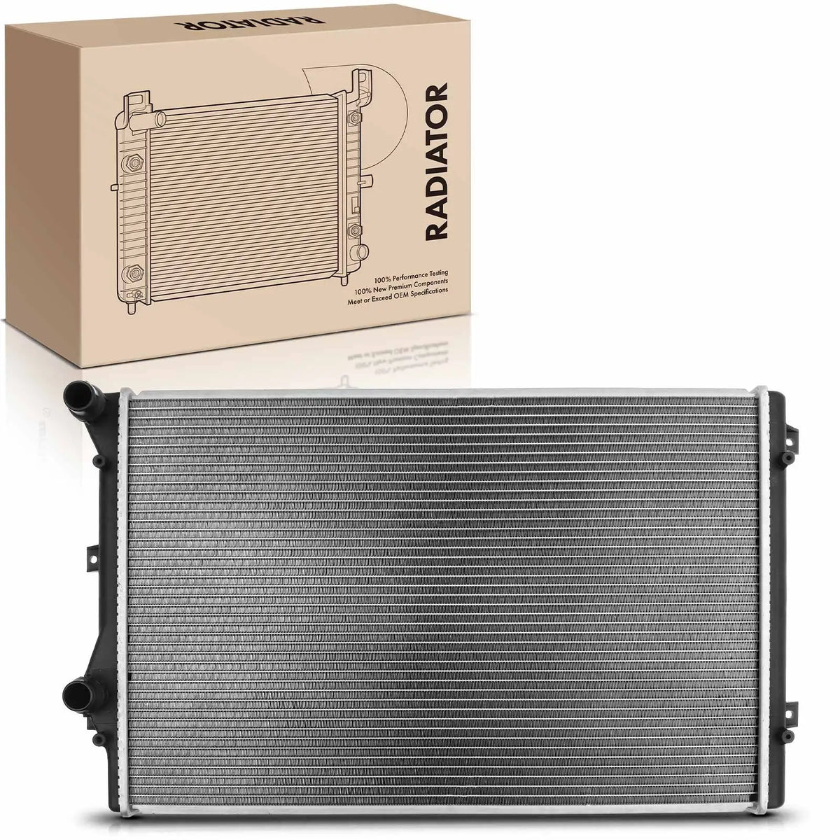 Radiatore acqua motore Frankberg 1X per VW Golf V Jetta Passat Audi A3 8P Skoda 13235 13212 1K0121251L 1K0121253L