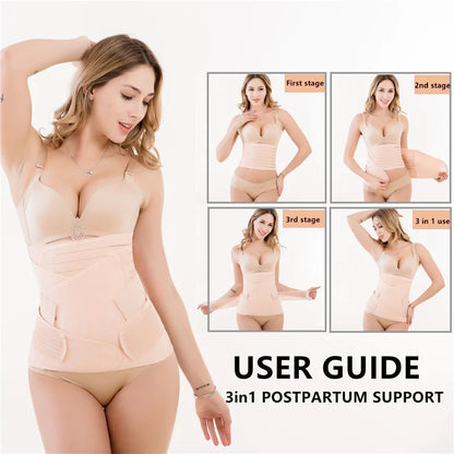3in1 Corsetto Dopo Il Parto Fascia Pancia Donne Incinte Pancia Pancia Pancia Pelvi Cintura Avvolgente Vita Trainer Recupero Fasciatura Cinghia Body Shaper