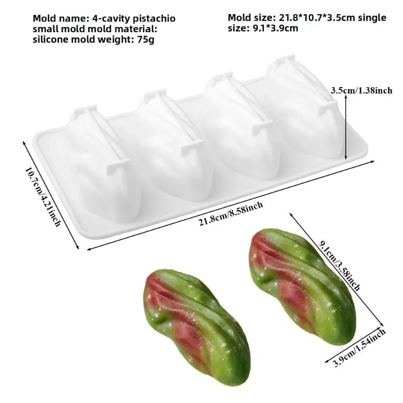 Stampo in Silicone Grande per Mousse di Mandorle/Pistacchi/Pecan/Chicchi di Caffè, Stampo Fai-da-Te per Cioccolato e Gelato, Utensili per Decorazione Torte