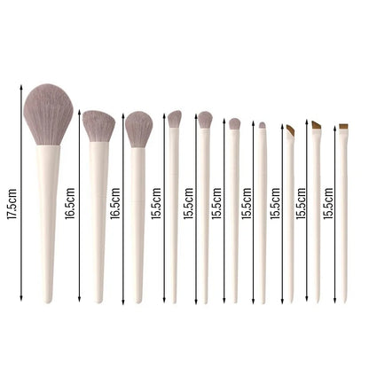 Set di 5-12 Pennelli Professionali per Trucco, Pennelli per Ombretto, Eyeliner, Contouring, Fondotinta e Sfumatura, Strumenti Cosmetici per la Bellezza del Viso Femminile