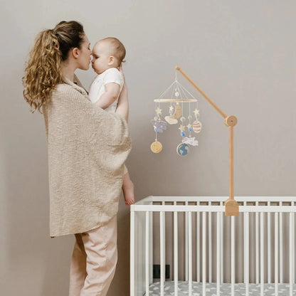 Carillon girevole per neonati Culla Imitazione Colore legno Appeso Sonaglio Bambino Lenitivo Giocattoli musicali 0-12 mesi Regalo per bambini