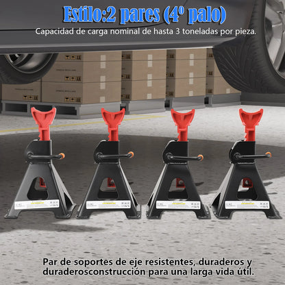 4 supporti per sollevamento ruote auto, 3 tonnellate, cavalletti di sicurezza per riparazioni auto, staffa di supporto per pneumatici, telaio di supporto
