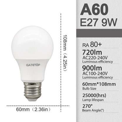 10 Pezzi Lampadine LED E27 B22 da 24W 20W 18W 15W 12W 10W 3W, AC 220V 110V 3000K 6000K, Lampada per Soggiorno e Casa