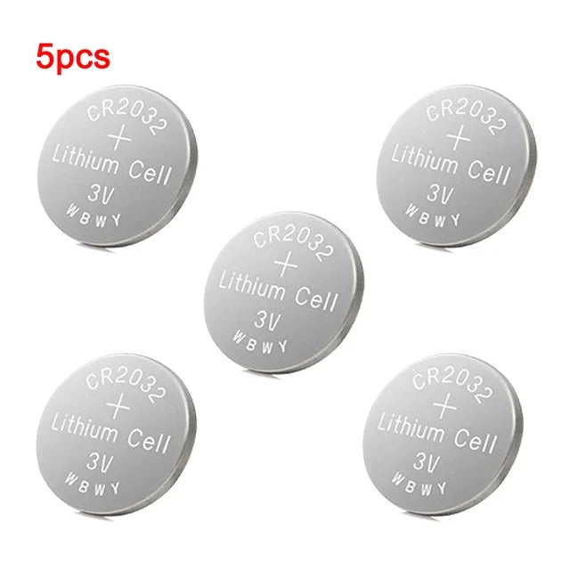 Pila a bottone al litio 3V CR2032 BR2032 DL2032 ECR2032 Batterie agli ioni di litio per orologio elettronico LED Light Toy Remote 5 pezzi