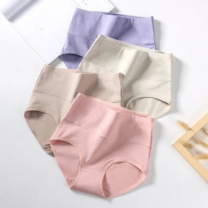 4PCS Mutandine da donna a vita alta Body Shaper Biancheria intima Mutande di cotone traspirante Plus Size M-5XL Slip dimagranti slip femminili