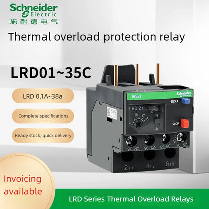 Relè di sovraccarico termico Schneider Electric LRD35C LRD12C LRD01C con protezione da sovraccarico da 0,1A a 38A per apparecchiature elettriche
