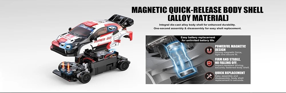 MJX HYPER GO Nuovo Prodotto 43308 Auto Telecomandata 1/43 Auto da Rally per Interni ed Esterni, Drift ad Alta Velocità, Trazione Integrale