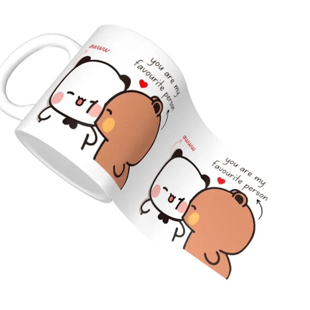 Tazze personalizzate per coppia Bubu Dudu Panda e Brownie Bear Tazza da caffè per tè al latte in ceramica fai-da-te