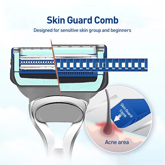 Rasoio da barba Gillette SkinGuard da uomo con pelle sensibile Rasoio da barba delicato ed efficiente