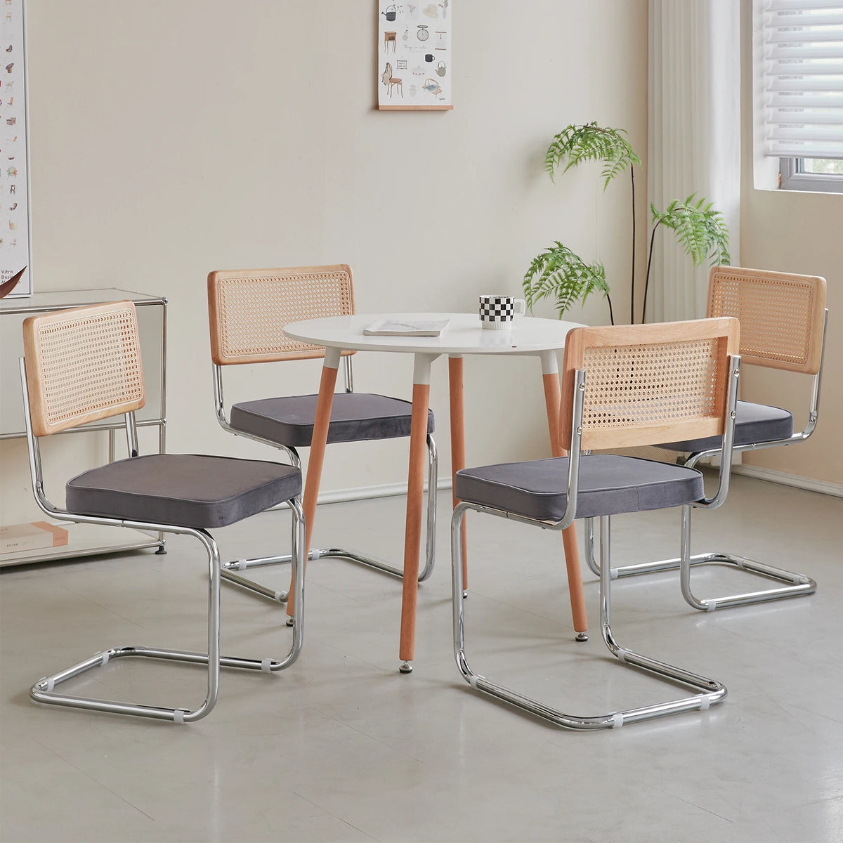 EGOONM Set di 2/4 sedie da pranzo retrò sedia in rattan di plastica casa camera da letto scrivania schienale sgabello arco computer ufficio sedile imbottito