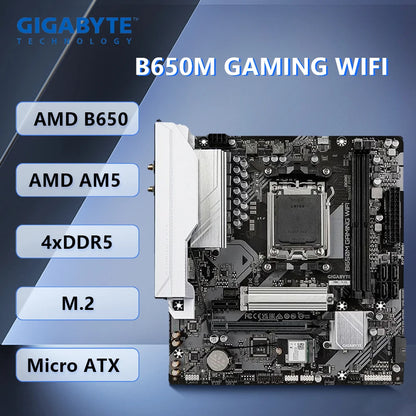 Scheda Madre GIGABYTE B650M GAMING WIFI AMD B650 Socket AM5 DDR5 M.2 Micro ATX PCIe 4.0 Wi-Fi 6 Supporto Ryzen 9 7900 8700F 8500G