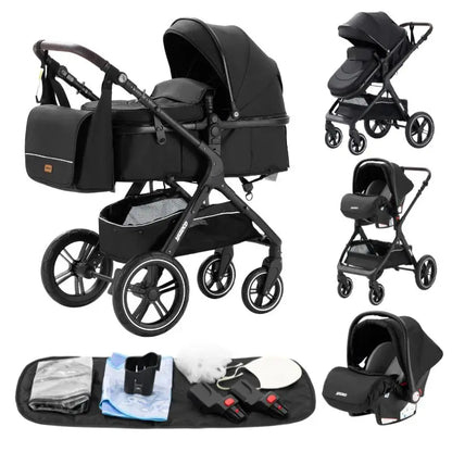 Nuovo passeggino di lusso 3 in 1 carrozzina da viaggio portatile pieghevole carrozzina alta paesaggio telaio in alluminio passeggino neonato