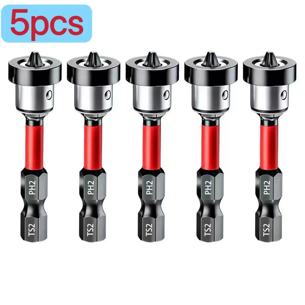 5-60PCS PH2 Set di punte per avvitatore a percussione Set di cacciaviti a croce magnetici Set di punte per trapano a percussione Vite Cacciavite a croce antiscivolo in acciaio legato