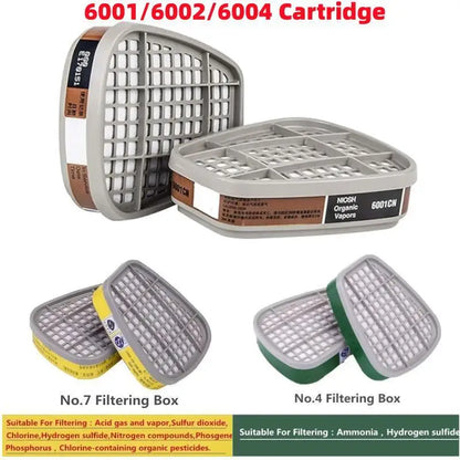 6001/6002/6004 Scatola di cartucce 5N11 Set di filtri in cotone per 3m 6200/7502/6800 Maschere antigas antipolvere Respiratore a spruzzo per verniciatura chimica