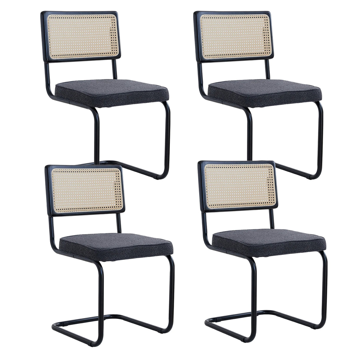 EGOONM Set di 2/4 sedie da pranzo retrò sedia in rattan di plastica casa camera da letto scrivania schienale sgabello arco computer ufficio sedile imbottito