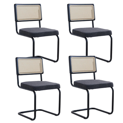 EGOONM Set di 2/4 sedie da pranzo retrò sedia in rattan di plastica casa camera da letto scrivania schienale sgabello arco computer ufficio sedile imbottito