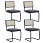 EGOONM Set di 2/4 sedie da pranzo retrò sedia in rattan di plastica casa camera da letto scrivania schienale sgabello arco computer ufficio sedile imbottito