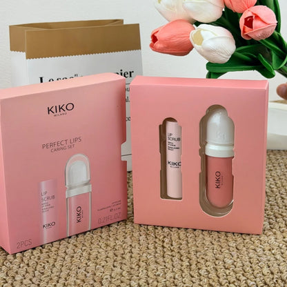 KIKO Milano Set per la cura delle labbra Perfect Lips: stick esfoliante per labbra, crema volumizzante per labbra, crema idratante per labbra, esfoliazione delicata, rimozione delle cellule morte, cura idratante delle labbra.