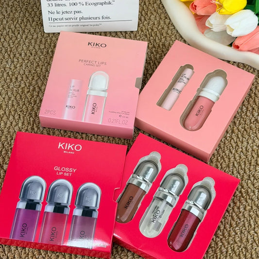 KIKO 3D Hydra Lip Gloss Scrub Labbra Esfoliante per la Pelle Morta Riduce le Rughe delle Labbra Idratante Lucido Labbra Piene Trucco Set Perfetto per la Cura delle Labbra