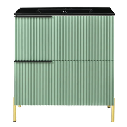 Mobiletto per lavabo da bagno con lavabo in ceramica, lavabo singolo con cassetti in MDF, organizer per mobile da bagno in piedi con lavabo